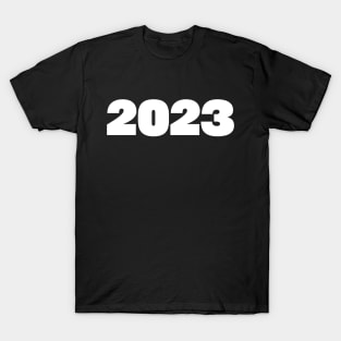 2023 White Text Minimal Typography T-Shirt